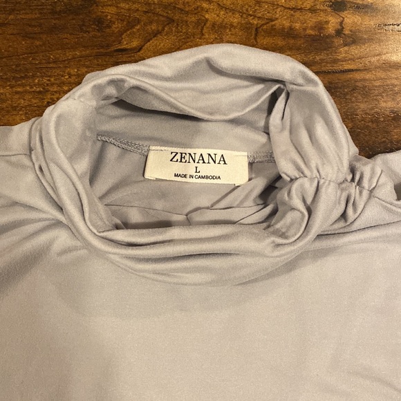 Zenana light grey turtle neck top - Picture 3 of 3